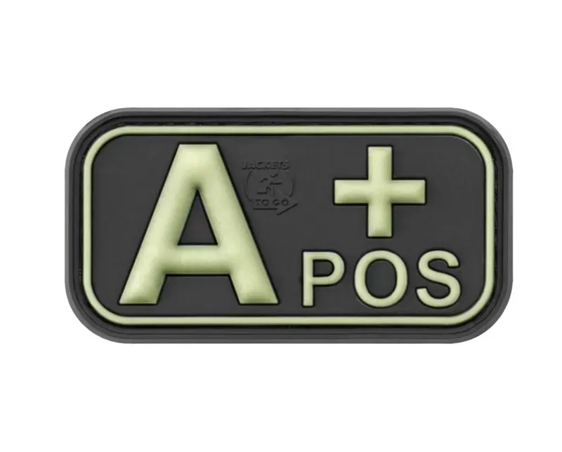 Bloodtype Rubber Patch a Pos Glow in the Dark