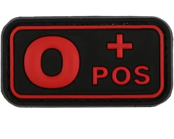 Bloodtype Rubber Patch B Pos · Rojo