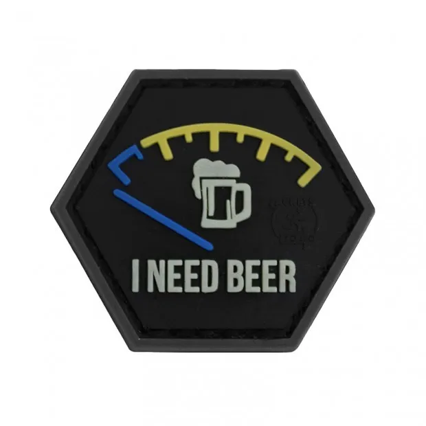 I Need Beer Rubber Patch · Azul