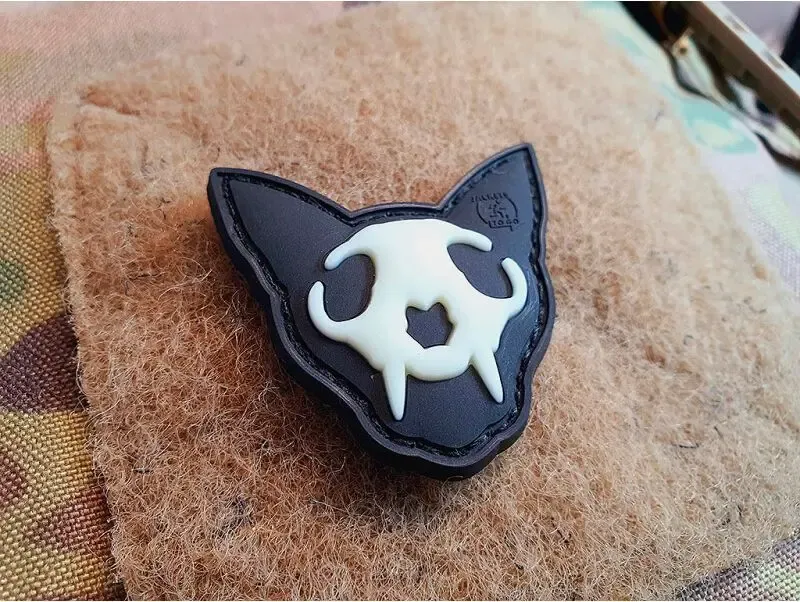 Micro Nightmare Skull Cat Rubber Patch No. 1