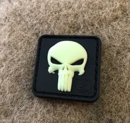 Punisher Rubber Patch Glow in the Dark