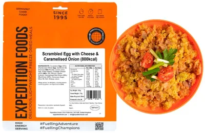 Huevos Revueltos con Queso y Cebolla Caramelizada 800 Kcal - Expedition Foods