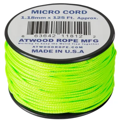 Rollo de Cuerda Micro Cord Atwood ROPE Neón - 38 Metros - Atwood Rope MFG