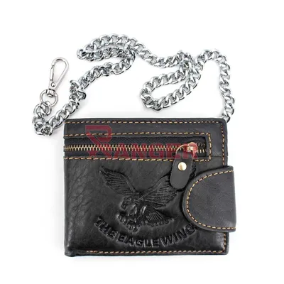 Cartera Piel Aguila Cadena Cremallera - Foraventure