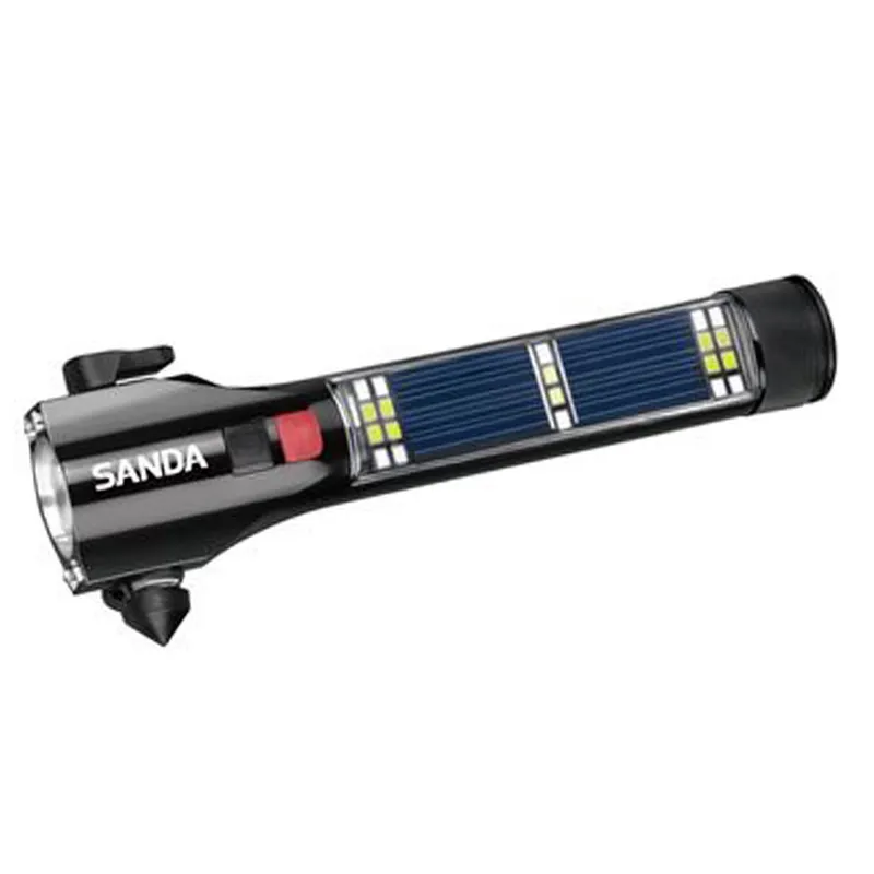 SANDA Linterna con Panel Solar · Negro