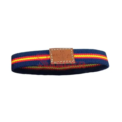 Pulsera España Elastica Cuadrado Cuero Marino - Foraventure