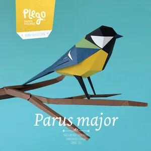 Figura Recortable de Carbonero (Mallerenga Carbonera) - PLEGOPAPER