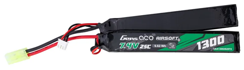 Genspow LIPO 7.4V 1300mAh 25C Mini Tamiya 2 Sticks