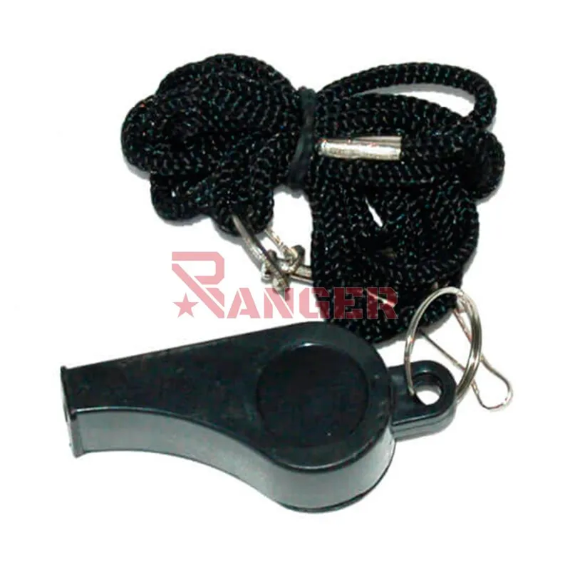 Foraventure Silbato PVC con Cordon · Negro