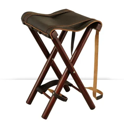 Silla Banqueta Madera y Piel 4 Patas BK025 - Arcea