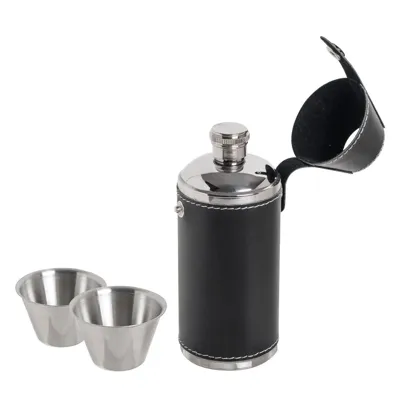 Cantimplora con 2 Vasos 200 ml Acero Inox - Basic Nature