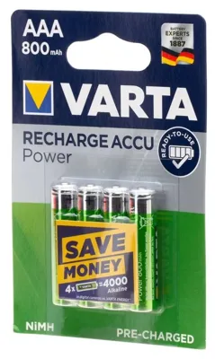 Baterías Recargables AAA 800 mAh 1,2 V - Varta