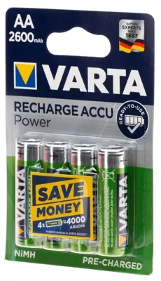 Baterías Recargables AA 2600 mAh 1,2 V - Varta