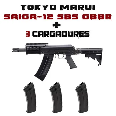 SAIGA-12 SBS y 3 Cargadores - Tokyo Marui