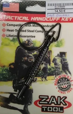 Llave Grilletes Zak Tool Tactical Handcuff Key - SKYWAY