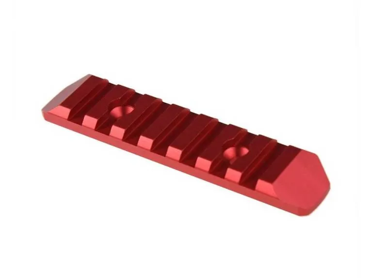 JJ Airsoft Raíl KeyMod CNC 7 Slots - Bas · Rojo