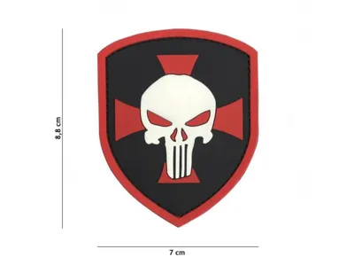 3D PVC Escudo Punisher Cruz - 101 INC.