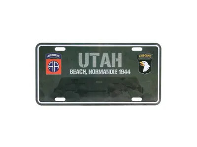 Placa Metálica Utah Beach Normandia 1944 - FOSCO.