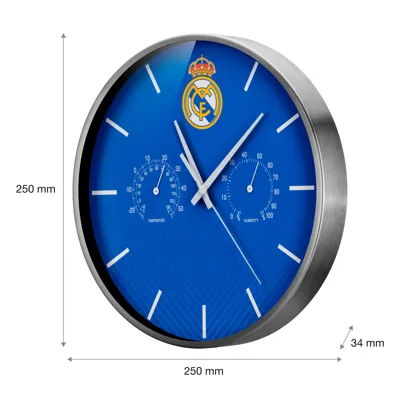 Reloj de Pared Termo/Higro Moderno - Real Madrid