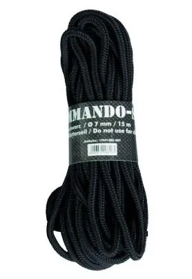 Mil-Tec Cuerda Commando 7mm 15 Metros · Negro