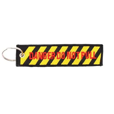 Llavero Cinta Tela Rectangular Danger - Otras Marcas