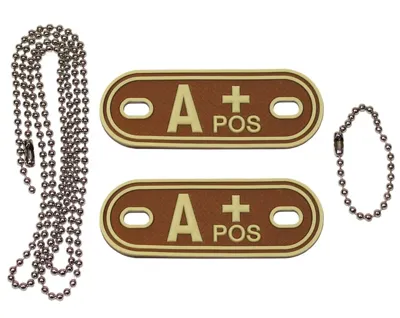 Dog Tag de Goma Grupo Sanguíneo A Positivo - MFH