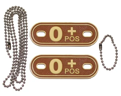Dog Tag de Goma Grupo Sanguíneo o Positivo - MFH
