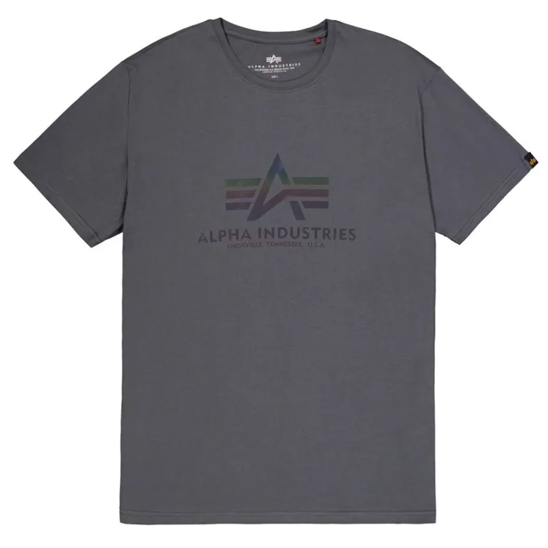 Alpha Industries Basic Big Logo Rainbow Reflective · Gris