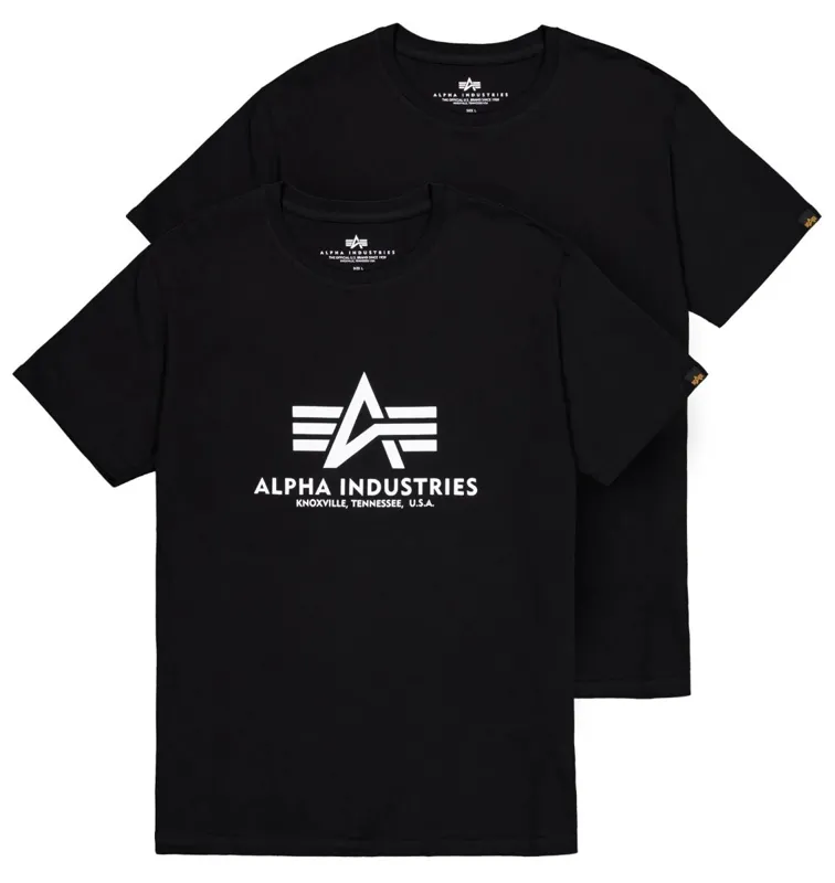 Alpha Industries Pack de Camisetas Basic Big Logo · Negro