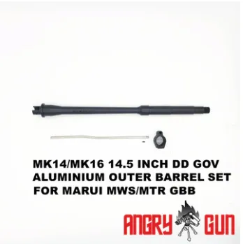 Outer Barrel Set (14.5") Aluminum MK14/MK16 DD Gov for Marui MWS/MTR - AngryGun