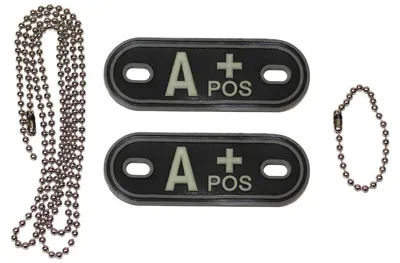 Dog Tag de Goma Grupo Sanguíneo A Positivo - MFH