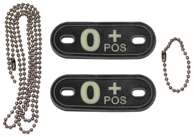 Dog Tag de Goma Grupo Sanguíneo o Positivo - MFH