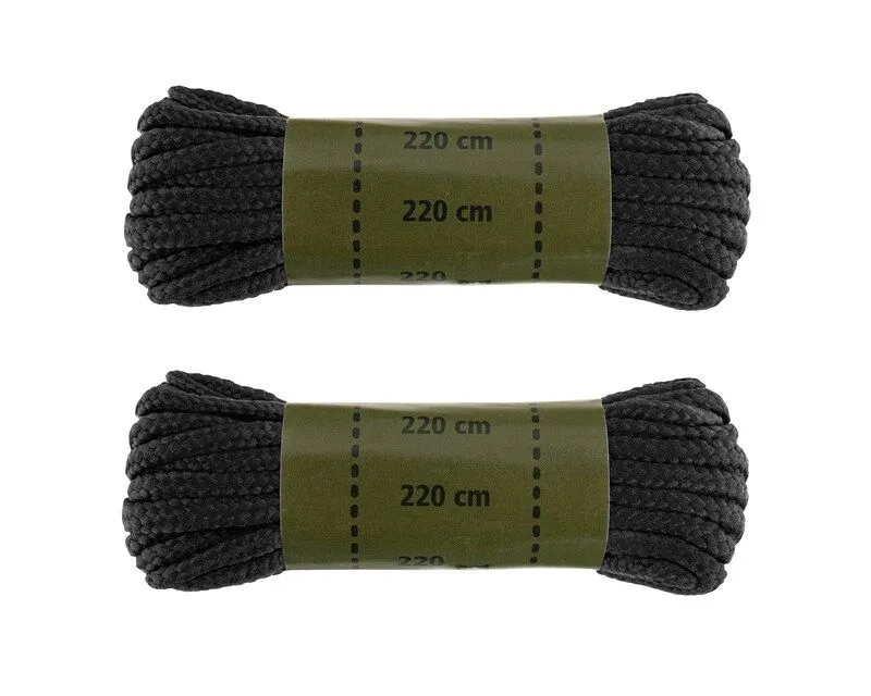Mil-Tec Cordones Polyester 220 cm · Negro