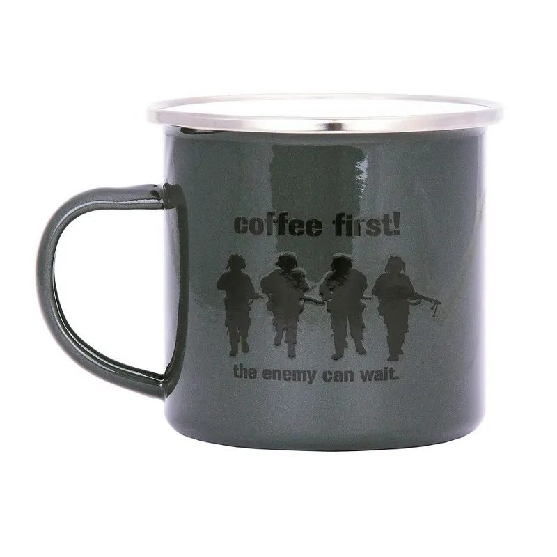 Fostex WWII Series Taza Esmaltada Coffee First! · Verde / OD