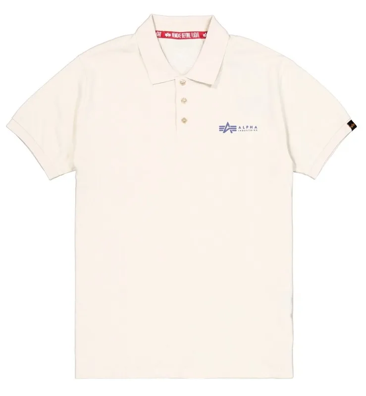 Alpha Industries Polo Basic Small Logo Vintage · Blanco