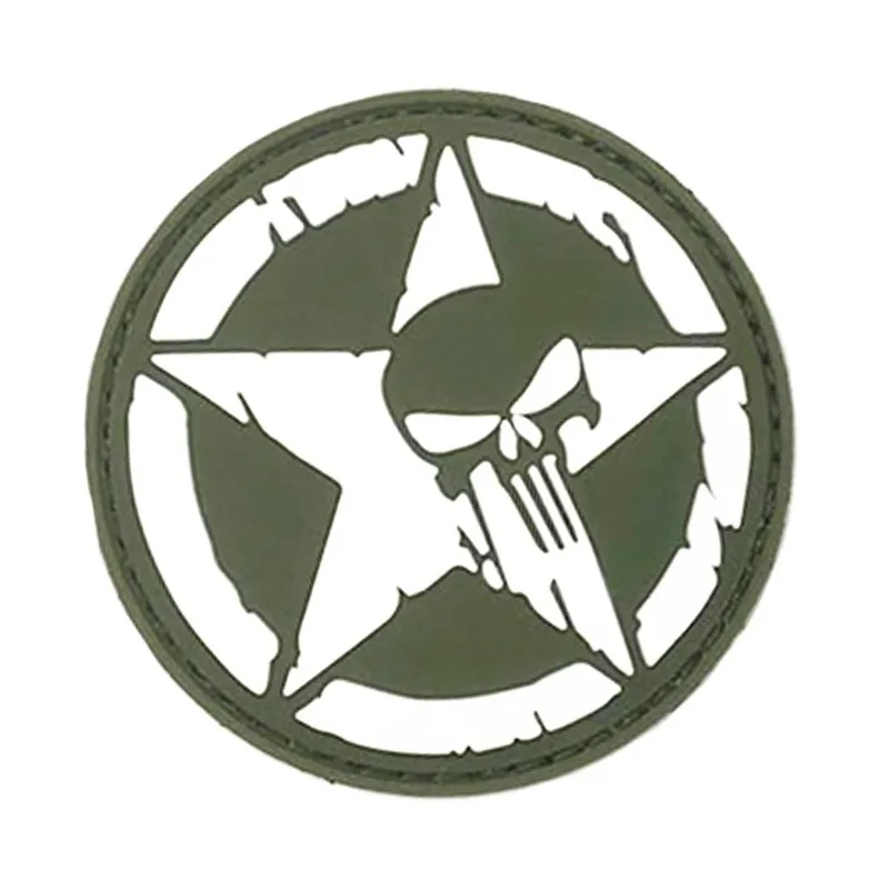 Patch de PVC Do Punisher Estrela Imortal · Verde / OD