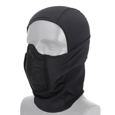 Balaclava Shadow with Steel Half Fighter Face Mask - Wosport