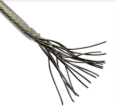 High Conductivity Signal Cable Covered in FEP with 19 Pure Copper Capillaries Coated in Chrome (W19C) - FPS