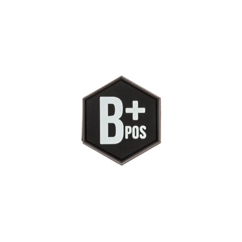 Sentinel Gears Rubber Patch – Bloodtype B+ · Negro