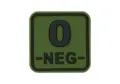 JTG Bloodtype Square Rubber Patch 0 Neg Forest