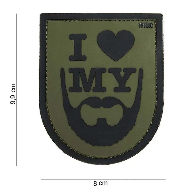 ACM Airsoft Patch 3D PVC I Love My Beard · Verde / OD