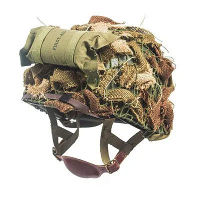 Casque US M1 Seconde Guerre Mondiale - Filet, Garniture et Pochette de Secours - BDU AIRSOFT