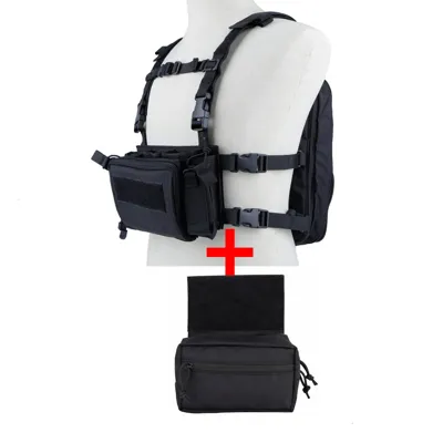 Chest Rig Type D3 + Sac Flatpack et Poche Ventrale - BDU AIRSOFT