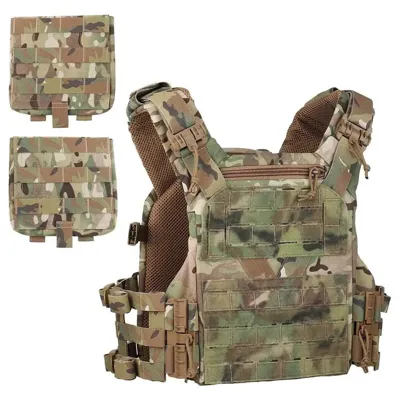 Gilet MOLLE Tactique K19 - Porte-Plaques 6x6 Modulaire - BDU AIRSOFT