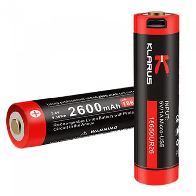 Batterie 18650 2600 mAh Rechargeable Micro USB