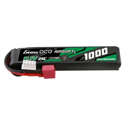 11.1V 1000mAh, 25C Li-Pol Battery T-Dean - Buffer Stick - Gens Ace