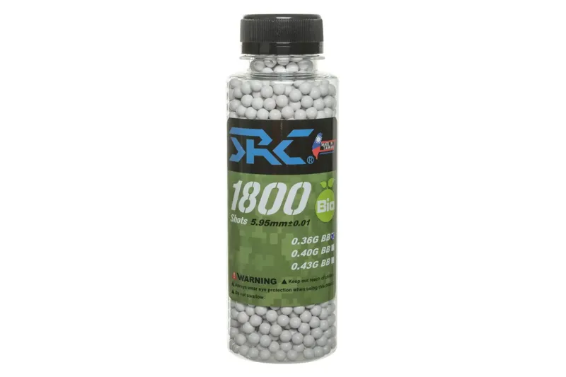 SRC (Taiwan) BIO BBs 0.36g Bottle 1800 Pcs · Blanco