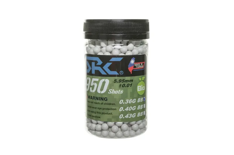 SRC (Taiwan) BIO BBs 0.36g Bottle 950 Pcs · Blanco