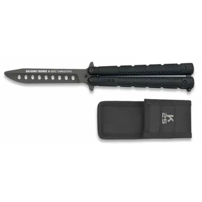 Navaja Mariposa Entrenamiento Dummy 36252 Balisong Aluminio 9.8cm con Funda - K25