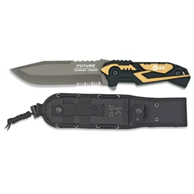Cuchillo Táctico 32122 Future Titanium Coated 12.5cm con Funda - K25